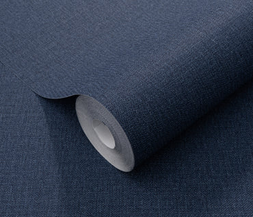 Navy Linen modern wallpaper Dark blue textured Luxury fabric bedroom kitchen bathroom wallpaper