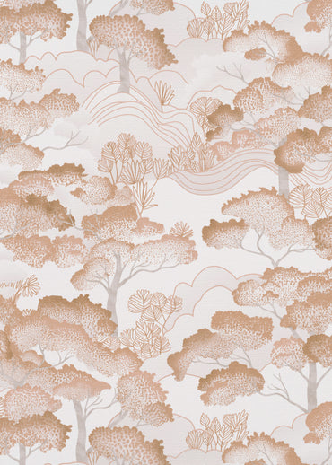 Terracotta Wallpaper Neutral Wallpaper Chinoiserie Wallpaper Tree Wallpaper Forest Wallpaper Beige Wallpaper Boho Wallpaper Warm Wallpaper