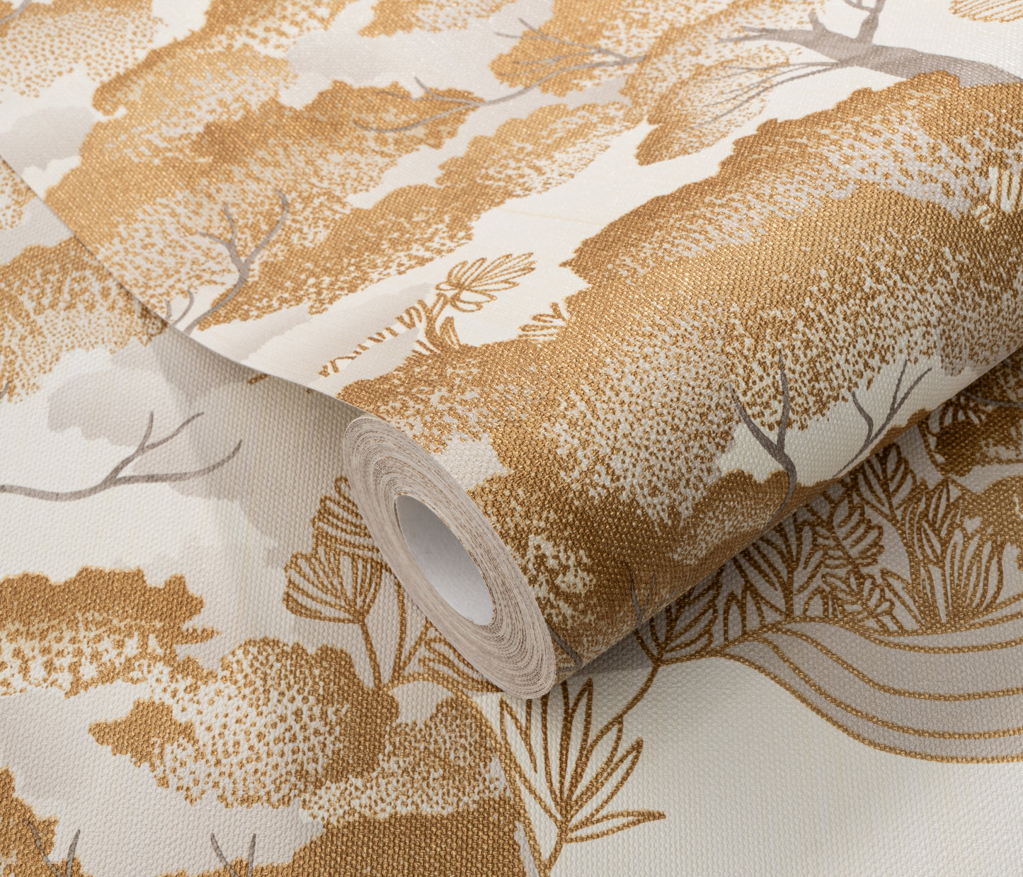 Gold Wallpaper Neutral Wallpaper Chinoiserie Wallpaper Tree Wallpaper Forest Wallpaper Beige Wallpaper Luxury Wallpaper Textured Wallpaper