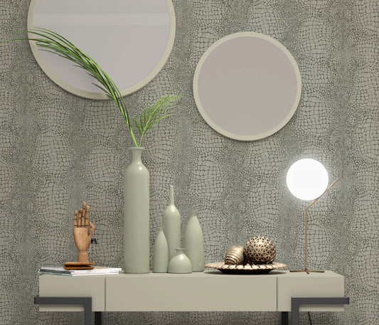Grey Pebble Stone Wallpaper | Modern Organic Texture Wallpaper | Textured Vinyl Wallpaper | Neutral Nature Wall Decor | Cameo Collection