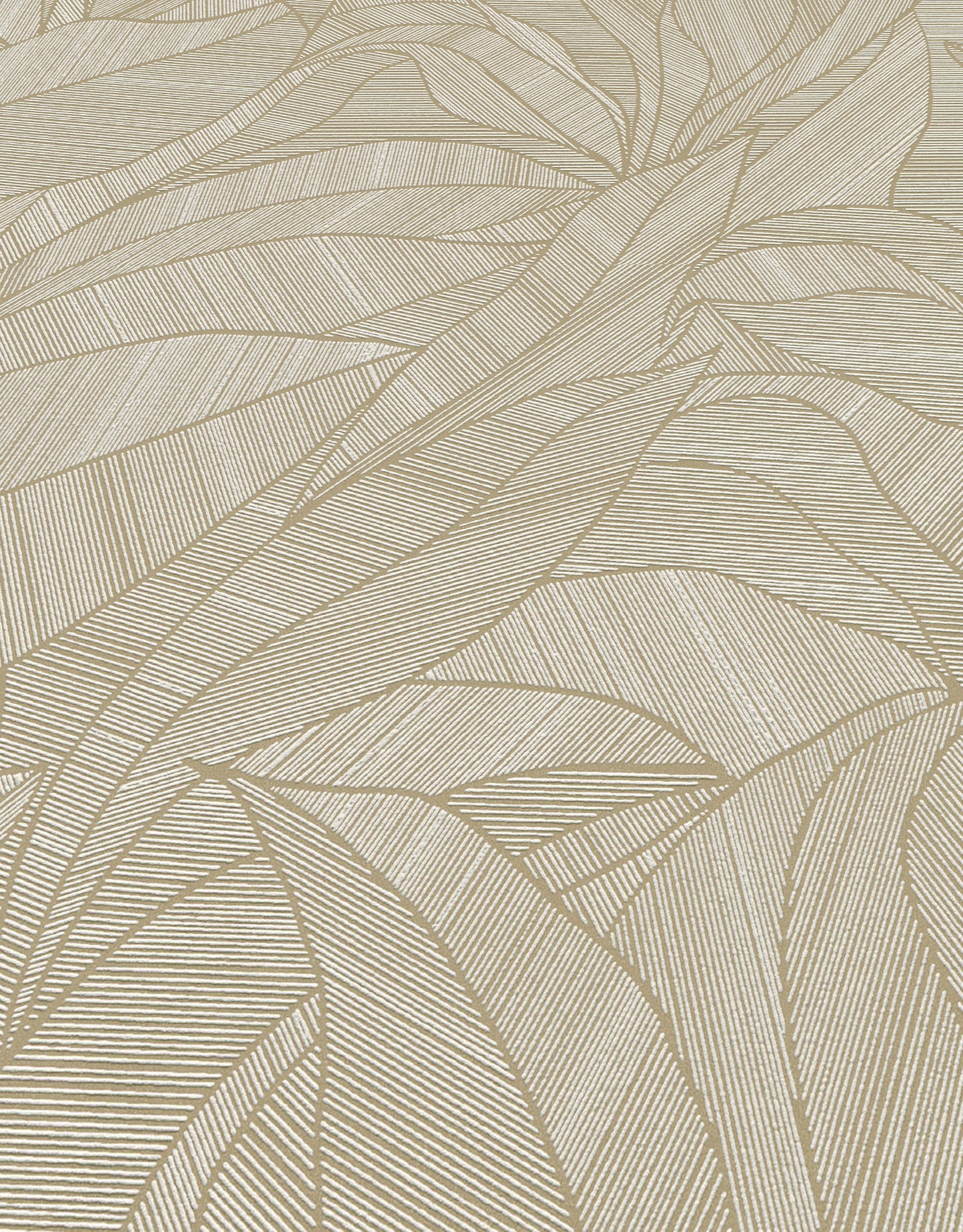 Beige Palm Leaf Wallpaper Textured Botanical Wallpaper Neutral Tropical Luxury Vinyl Wallpaper