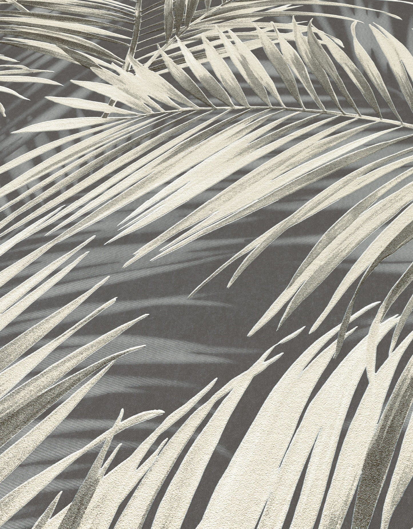 Grey Palm Leaf Wallpaper | Tropical Botanical Wallpaper | Modern Neutral Vinyl Wallpaper | Coastal Leaf Wall Decor | Cameo Collection