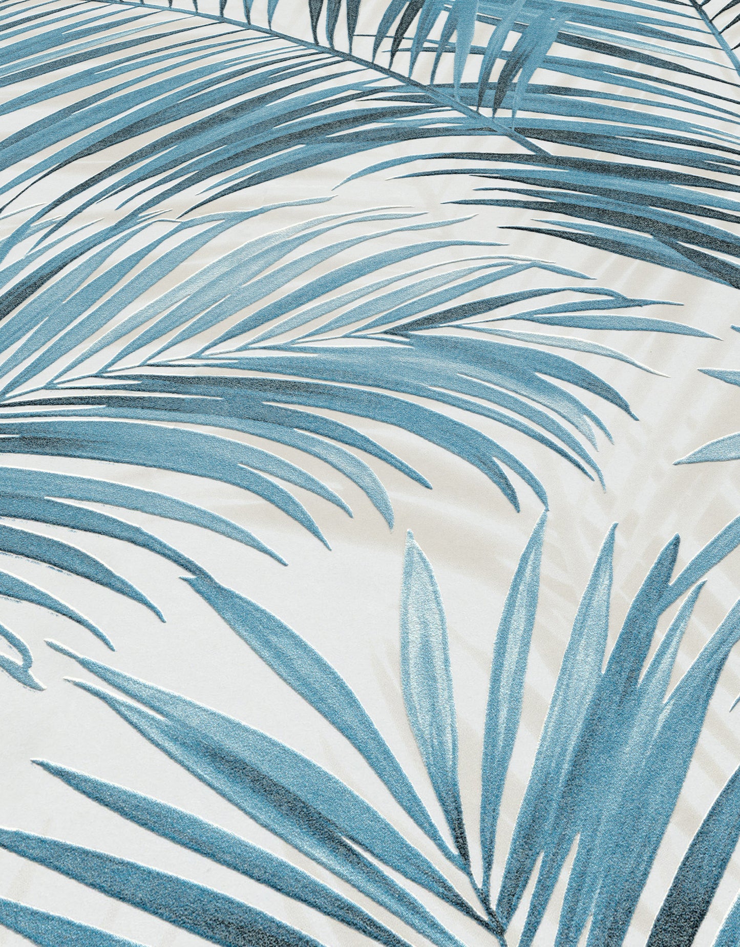 Blue Palm Leaf Wallpaper | Tropical Botanical Wallpaper | Coastal Modern Vinyl Wallpaper | Blue Leaf Wall Decor | Cameo Collection