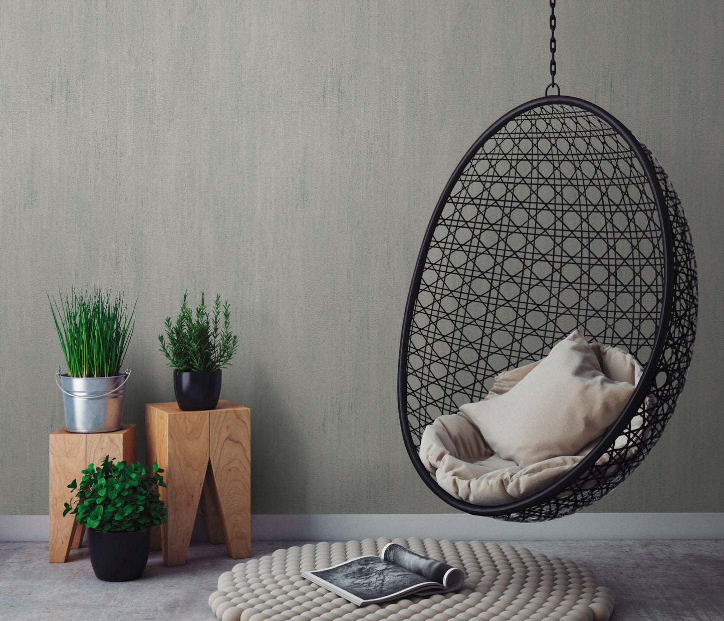 Gray Wallpaper Textured Wallpaper Vinyl Wallpaper Non Woven Neutral Minimalist Plain Wall Covering