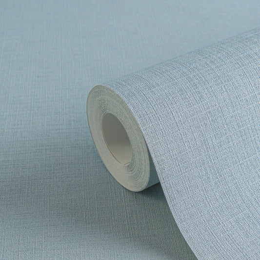 Light Blue Linen Texture Vinyl Wallpaper – Modern Textured Wall Covering