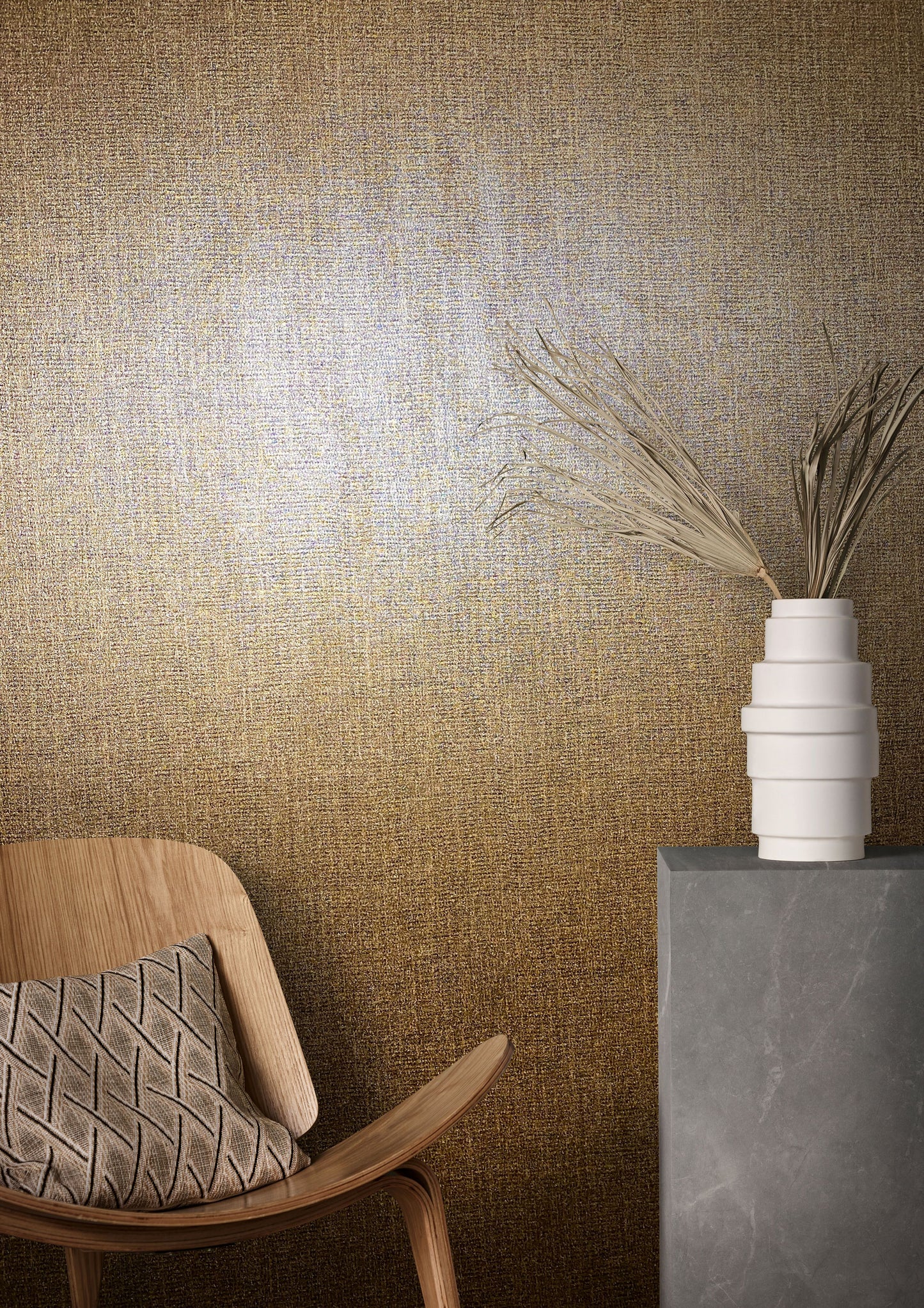 Luxury Bronze Textured Wallpaper with Subtle Metallic Shine