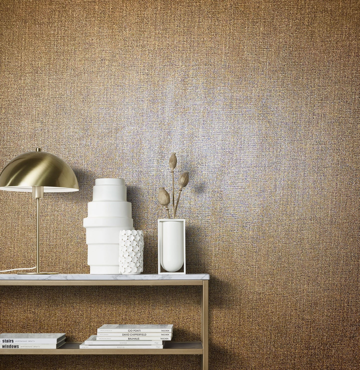 Luxury Bronze Textured Wallpaper with Subtle Metallic Shine