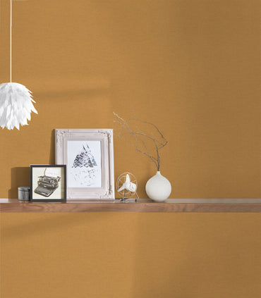 Warm Beige Yellow Linen Texture Wallpaper