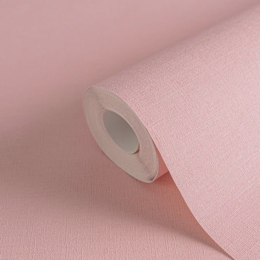 Soft Pink Textured Vinyl Wallpaper