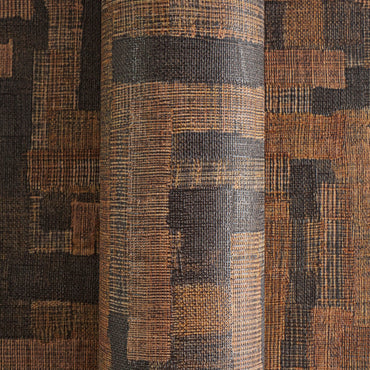 Brown Geometric Textured Vinyl Wallpaper