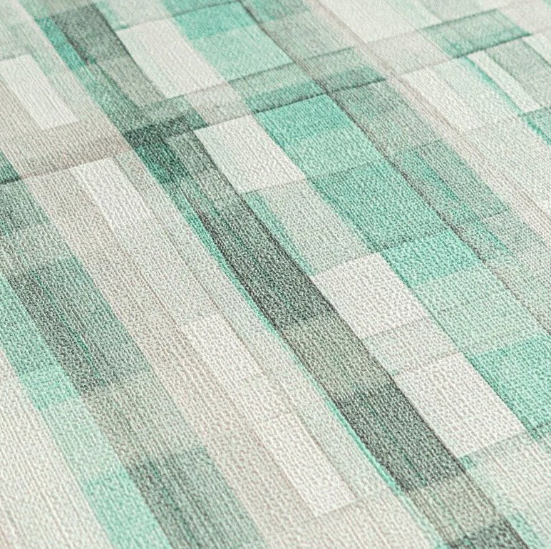 Green Geometric Textured Vinyl Wallpaper