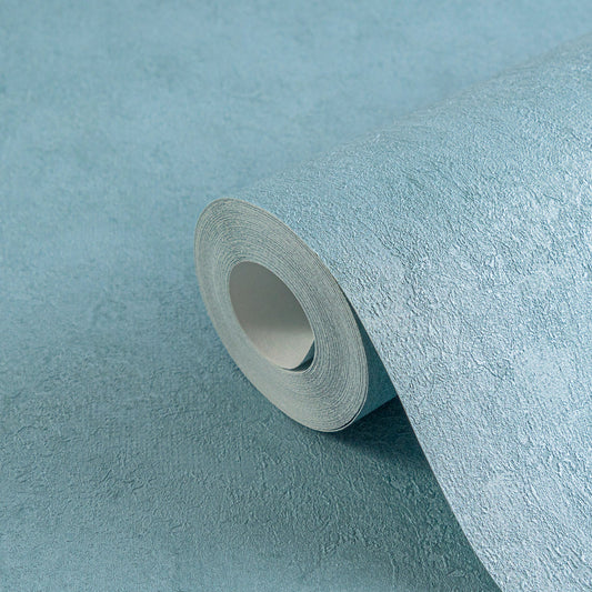 Blue Metallic Textured Wallpaper