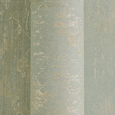 Green Damask Wallpaper with Metallic Gold Accents