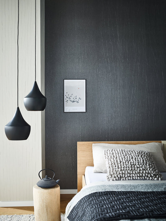 Dark Blue Textured Wallpaper with Subtle Metallic Sheen