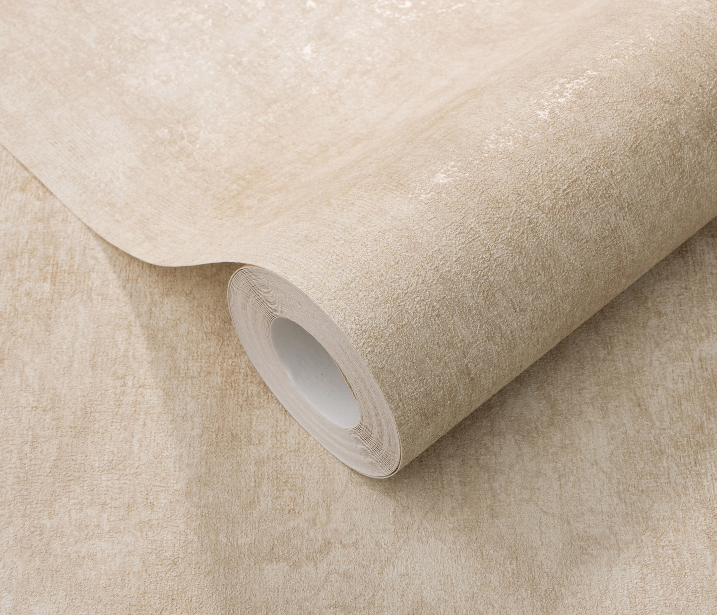 Neutral Beige Vinyl Wallpaper – Textured Faux Plaster Wall Covering