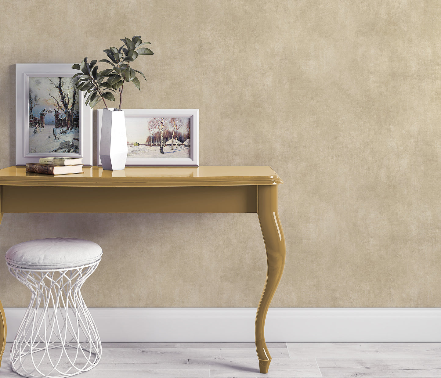 Modern Beige Textured Wallpaper Neutral Vinyl Wallpaper Plaster Effect Elegant Minimalist Wall Covering