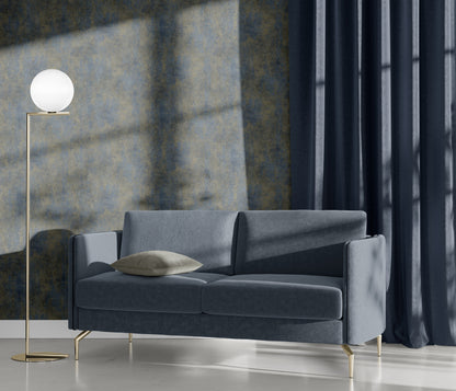Modern Blue Gold Textured Wallpaper Metallic Vinyl Wallpaper Abstract Plaster Effect Luxury Wall Covering Dark Moody Decor