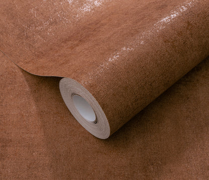 Terracotta Textured Wallpaper Rust Vinyl Wallpaper Warm Neutral Plaster Effect Modern Luxury Wall Covering
