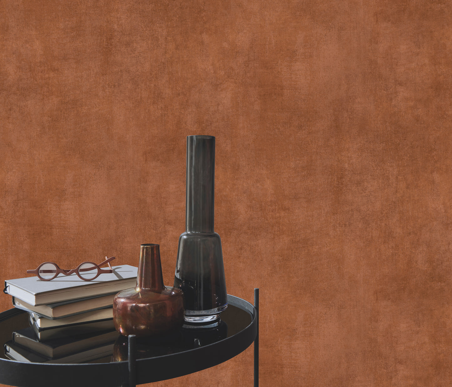 Terracotta Textured Wallpaper Rust Vinyl Wallpaper Warm Neutral Plaster Effect Modern Luxury Wall Covering