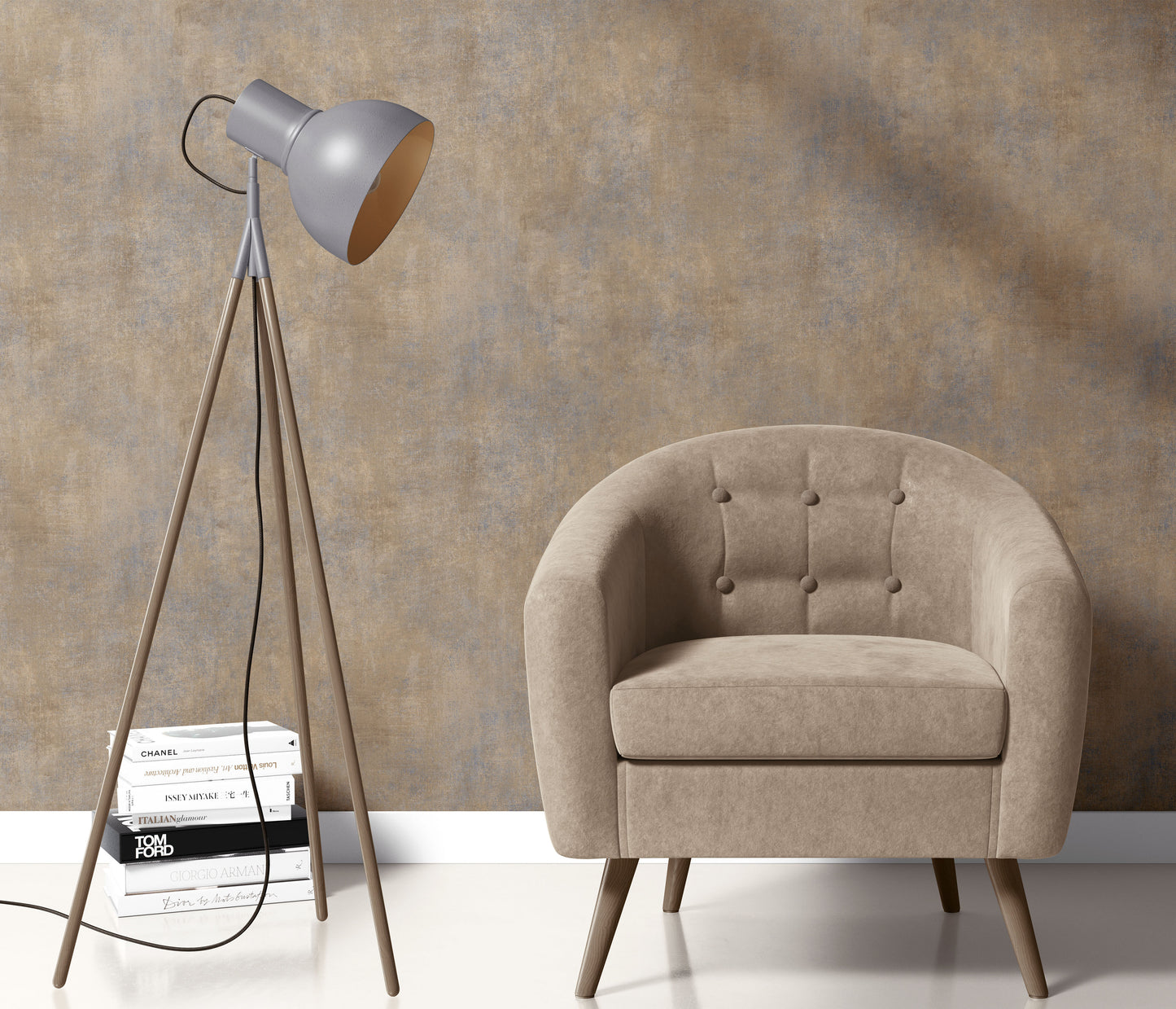Taupe faux Stone modern wallpaper Neutral textured wallpaper Patina beige wallpaper Faux concrete wallpaper