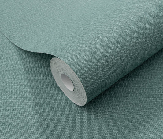 Teal Textured Linen modern wallpaper Fabric bedroom bathroom kitchen wallpaper