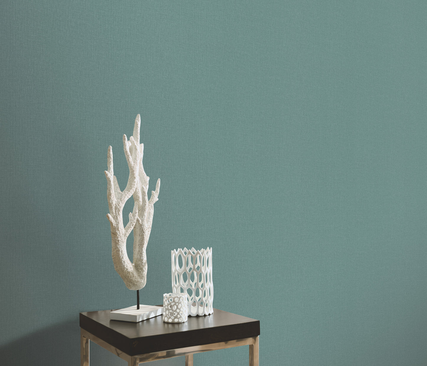 Teal Textured Linen modern wallpaper Fabric bedroom bathroom kitchen wallpaper