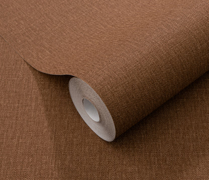 Brown modern textured vinyl wallpaper fabric linen kitchen bedroom bathroom wallpaper