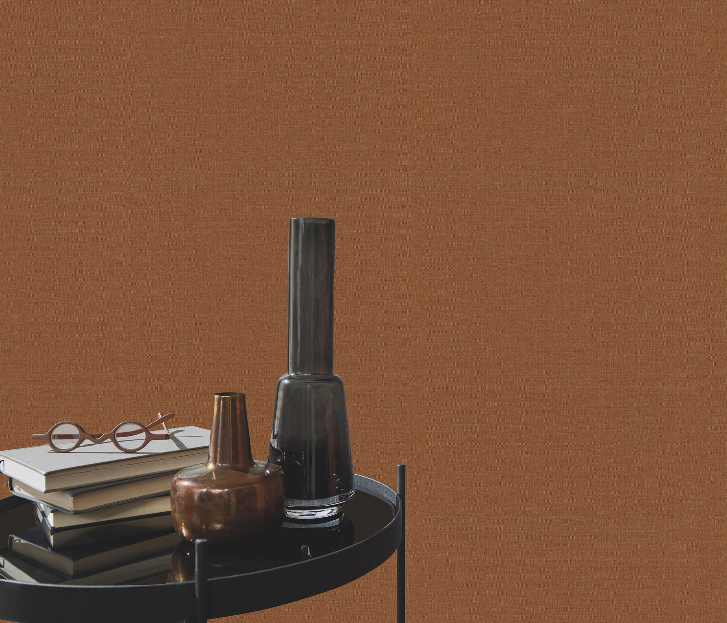 Brown modern textured vinyl wallpaper fabric linen kitchen bedroom bathroom wallpaper