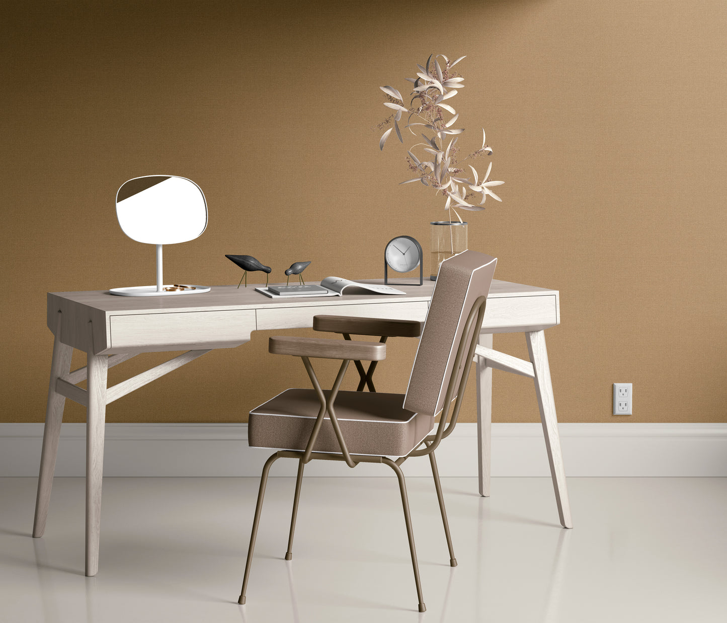 Caramel Tan Wallpaper Warm Brown Wallpaper Textured Linen Wallpaper Neutral Wallpaper Cozy Wall Decor Modern Minimalist Japandi Wallpaper