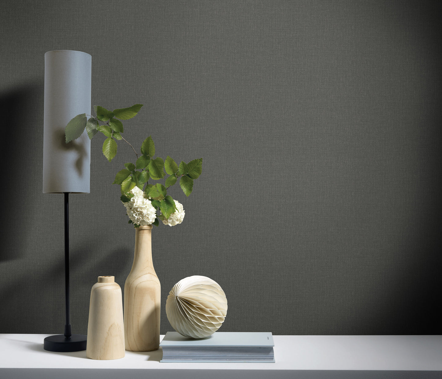 Dark Gray Wallpaper Textured Wallpaper Charcoal Wallpaper Modern Wallpaper Linen Wallpaper Moody Wall Decor Minimalist Wallpaper Accent Wall
