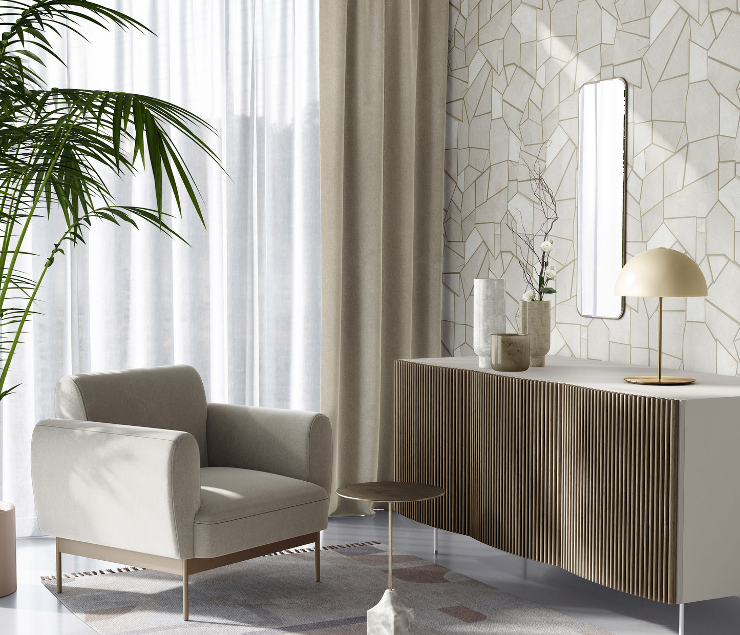 Geometric Wallpaper Gold Wallpaper Cream Wallpaper Modern Wallpaper Abstract Wallpaper Luxury Wallpaper Accent Wall Wallpaper Textured