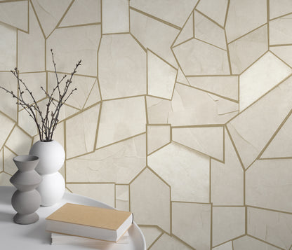 Geometric Wallpaper Gold Wallpaper Cream Wallpaper Modern Wallpaper Abstract Wallpaper Luxury Wallpaper Accent Wall Wallpaper Textured