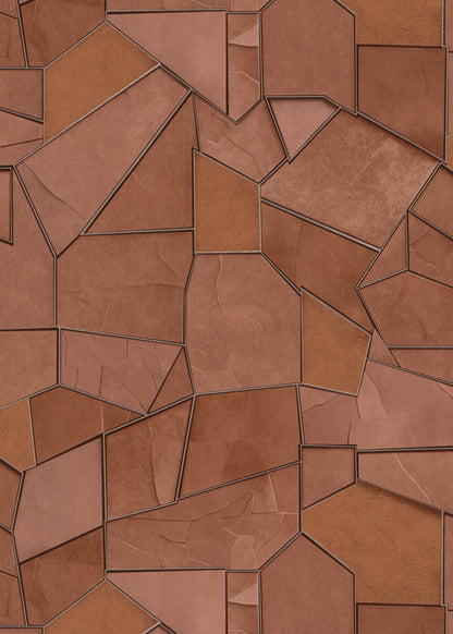 Terracotta Wallpaper Geometric Wallpaper Brown Wallpaper Modern Wallpaper Abstract Wallpaper Warm Neutral Wallpaper Accent Wall Wallpaper