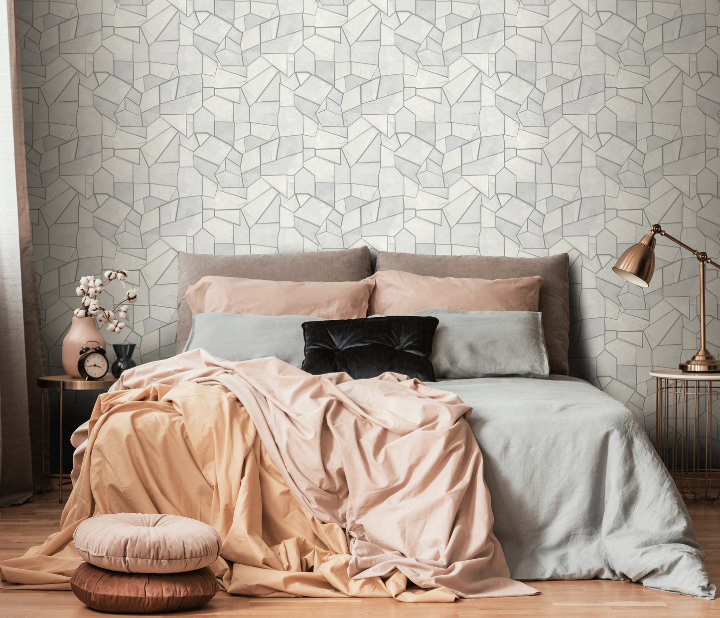 Light Grey Wallpaper Geometric Wallpaper Modern Wallpaper Neutral Wallpaper Abstract Wallpaper Minimalist Wallpaper Accent Wall Wallpaper