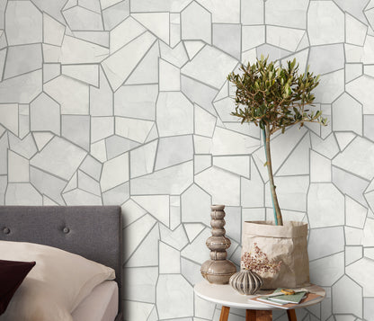 Light Grey Wallpaper Geometric Wallpaper Modern Wallpaper Neutral Wallpaper Abstract Wallpaper Minimalist Wallpaper Accent Wall Wallpaper