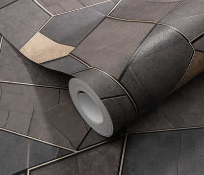 Dark Wallpaper Geometric Wallpaper Black Wallpaper Gold Wallpaper Modern Wallpaper Luxury Wallpaper Abstract Wallpaper Accent Wall Wallpaper
