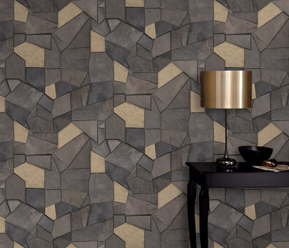 Dark Wallpaper Geometric Wallpaper Black Wallpaper Gold Wallpaper Modern Wallpaper Luxury Wallpaper Abstract Wallpaper Accent Wall Wallpaper