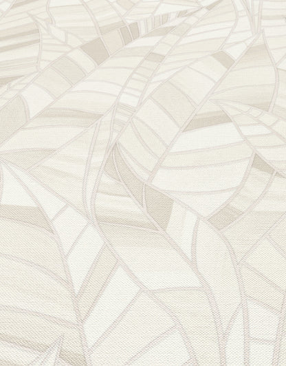White Leaf Wallpaper Neutral Wallpaper Botanical Wallpaper Modern Wallpaper Textured Wallpaper Vinyl Wallpaper Minimal Wallpaper Accent Wall