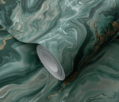 Green Marble Wallpaper Emerald Dark Wallpaper Gold Luxury Wallpaper