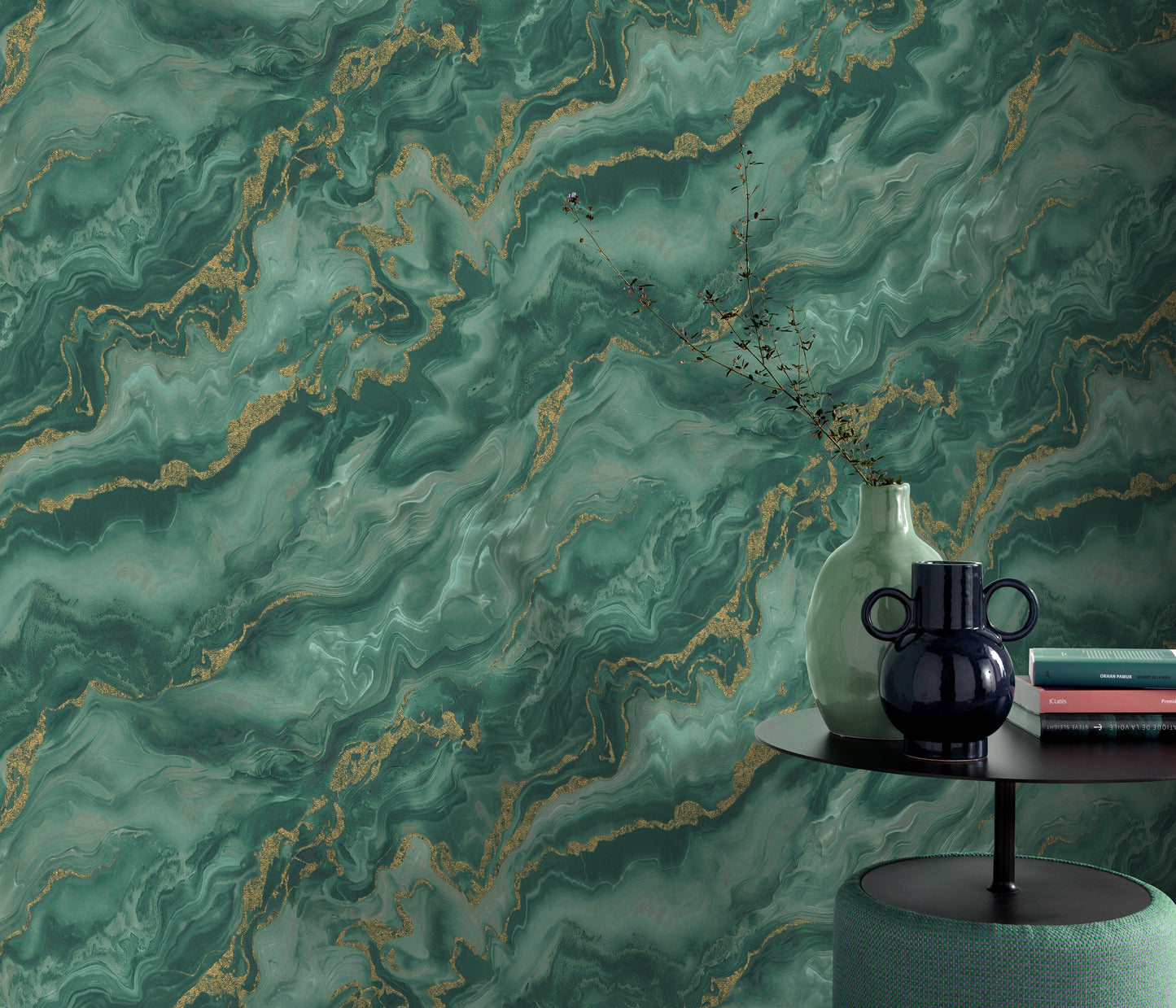 Green Marble Wallpaper Emerald Dark Wallpaper Gold Luxury Wallpaper