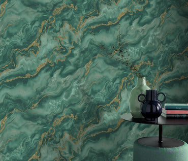 Green Marble Wallpaper Emerald Dark Wallpaper Gold Luxury Wallpaper