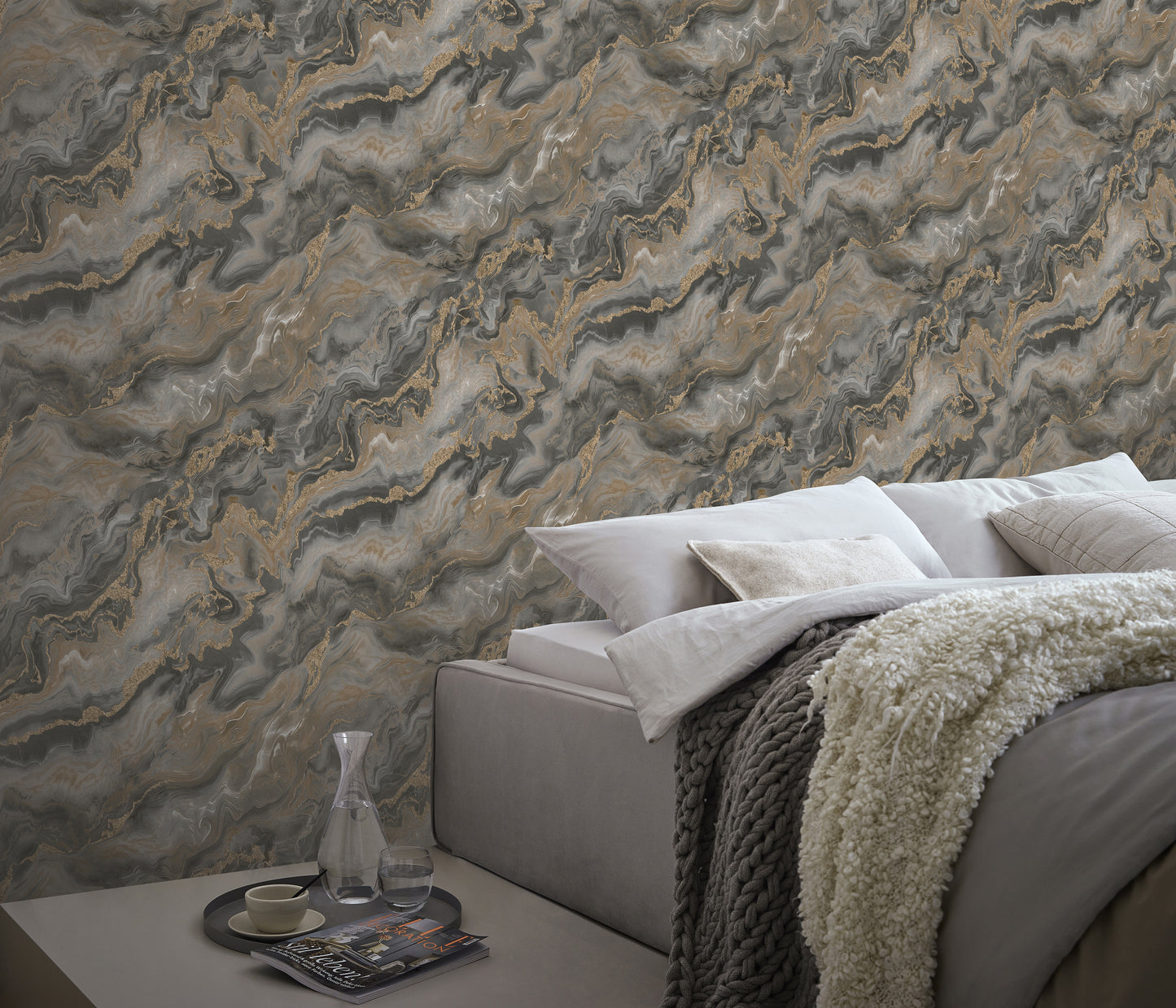 Taupe Marble Wallpaper Grey Marble Wallpaper Neutral Dark Wallpaper Luxury Wallpaper Modern Wallpaper Textured Wallpaper Vinyl Wallpaper