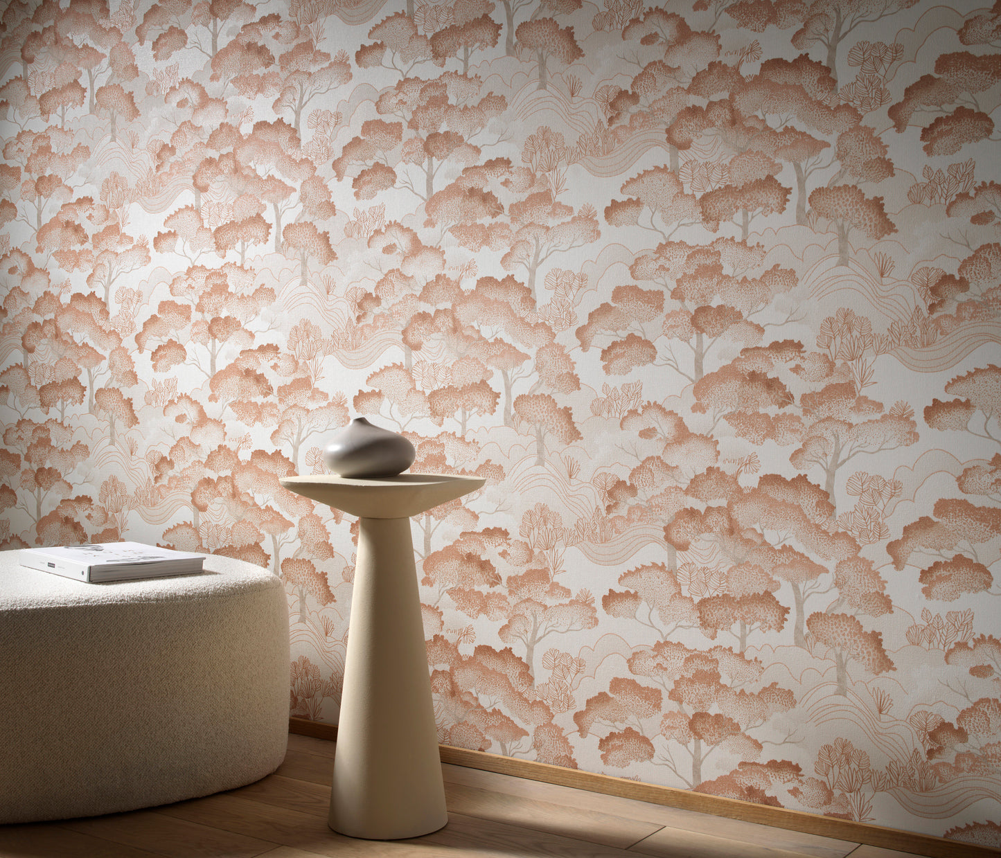Terracotta Wallpaper Neutral Wallpaper Chinoiserie Wallpaper Tree Wallpaper Forest Wallpaper Beige Wallpaper Boho Wallpaper Warm Wallpaper