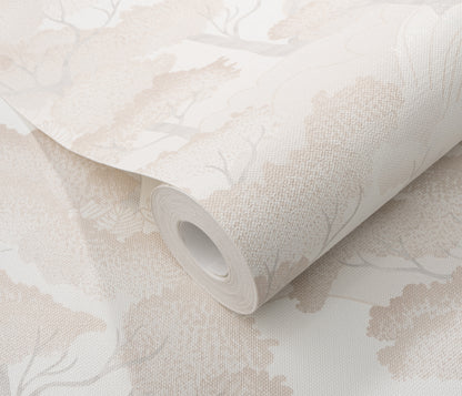 Beige Wallpaper Neutral Wallpaper Minimalist Wallpaper Chinoiserie Wallpaper Tree Wallpaper Forest Wallpaper Cream Wallpaper Textured