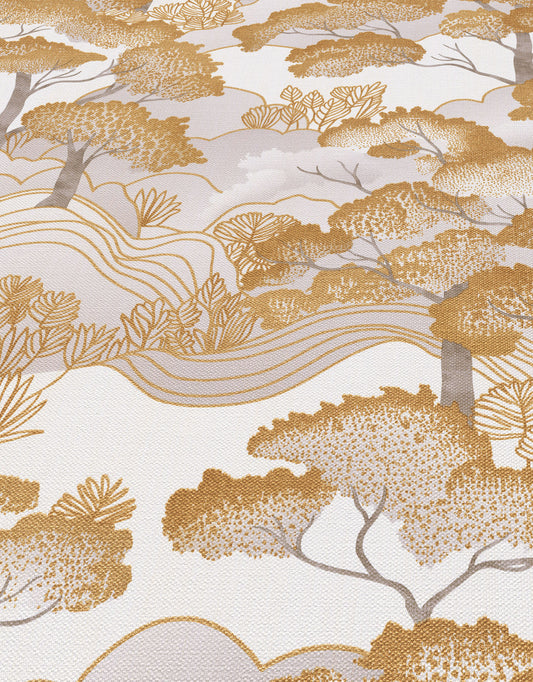 Gold Wallpaper Neutral Wallpaper Chinoiserie Wallpaper Tree Wallpaper Forest Wallpaper Beige Wallpaper Luxury Wallpaper Textured Wallpaper