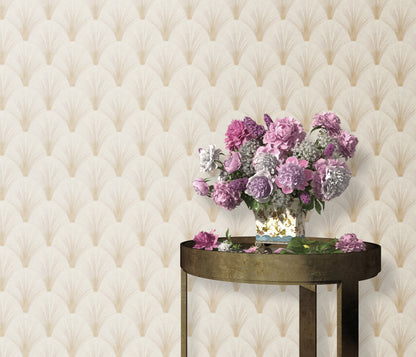 Art Deco Wallpaper Neutral Wallpaper Cream Wallpaper Gold Wallpaper Geometric Wallpaper Textured Wallpaper Vinyl Wallpaper Beige Wallpaper