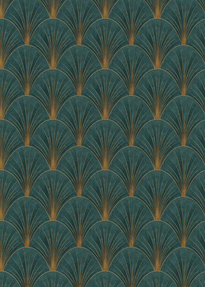 Art Deco Wallpaper Dark Green Wallpaper Emerald Wallpaper Gold Wallpaper Geometric Wallpaper Textured Wallpaper Vinyl Wallpaper Luxury