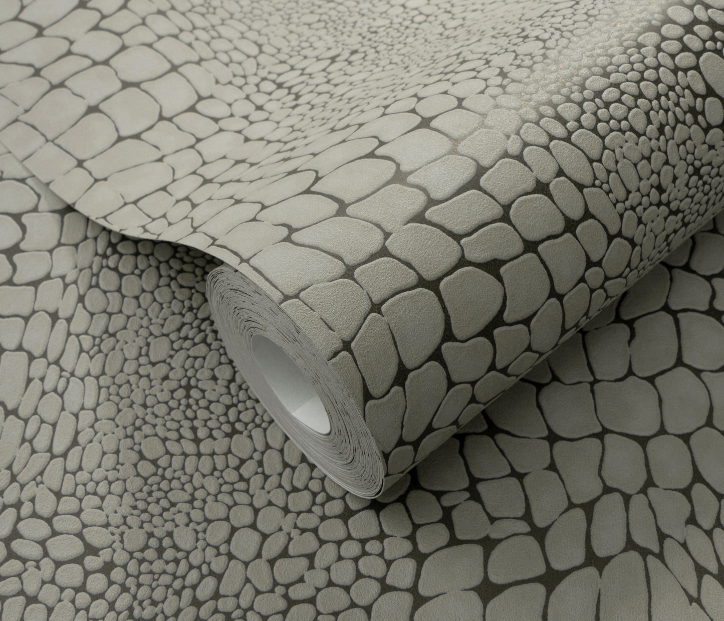 Grey Pebble Stone Wallpaper | Modern Organic Texture Wallpaper | Textured Vinyl Wallpaper | Neutral Nature Wall Decor | Cameo Collection