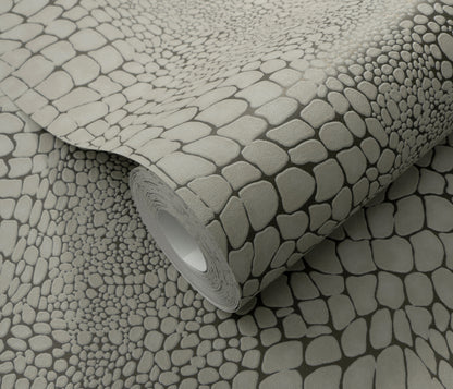 Grey Pebble Stone Wallpaper | Modern Organic Texture Wallpaper | Textured Vinyl Wallpaper | Neutral Nature Wall Decor | Cameo Collection