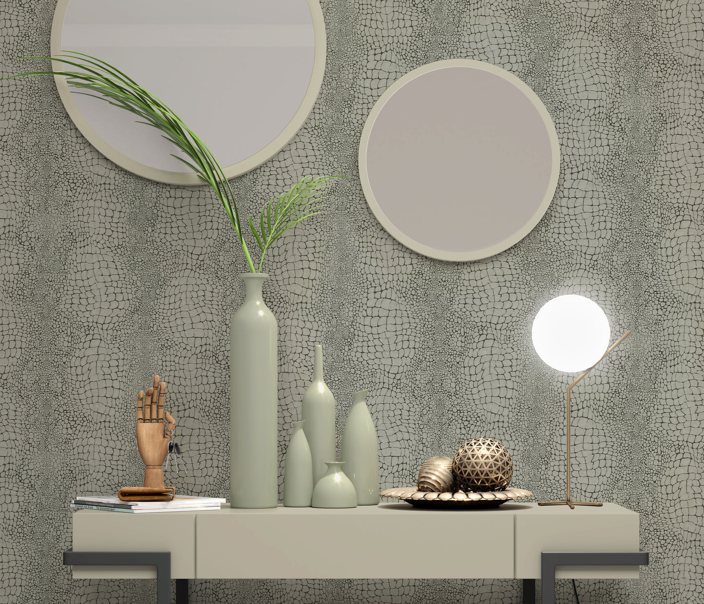 Grey Pebble Stone Wallpaper | Modern Organic Texture Wallpaper | Textured Vinyl Wallpaper | Neutral Nature Wall Decor | Cameo Collection